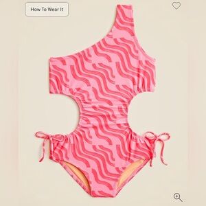 Crewcuts Girls' one-shoulder cutout one-piece swimsuit